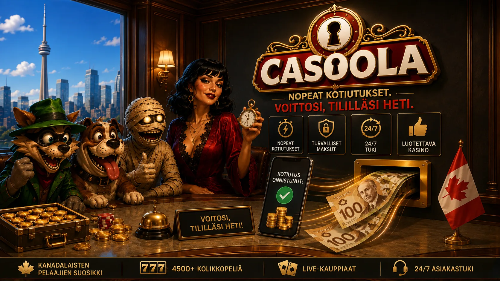 Casoola nopeat kotiutukset
